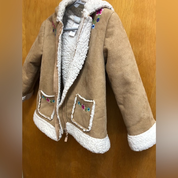 Little Me Other - Girl’s 4T Little Me boho style suede winter coat jacket